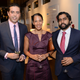 Mona Sutphen (center), with Hicham Enhaili (left) and Asanka Pathiraja, attends a gathering in New York City April 1, 2016.
Andrew Toth/Getty Images for Baroque Access